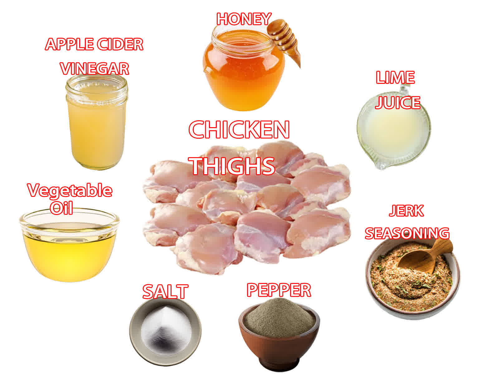 ingredients needed to make jerk chicken.