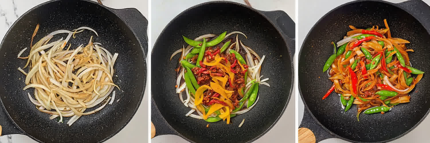 process shots showing how to make oyster sauce chicken.