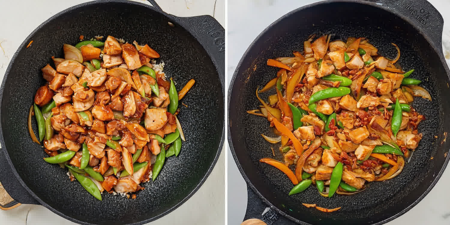 process shots showing how to make oyster sauce chicken.